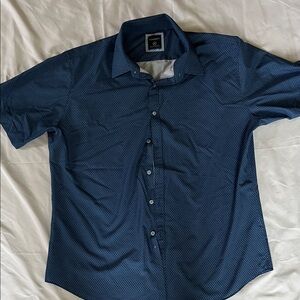 Modern Navy Short-Sleeve Button-Down Shirt